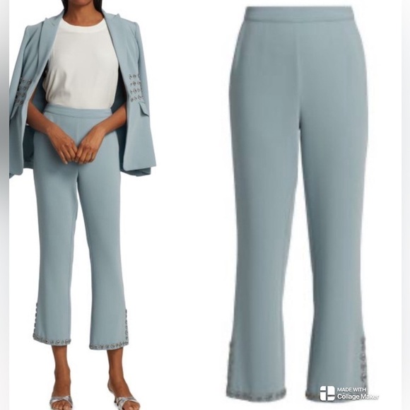 NEW Cinq à Sept Loisa Embellished Slit-Cuff Crop Pants